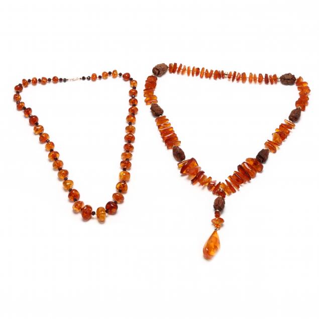 two-amber-necklaces
