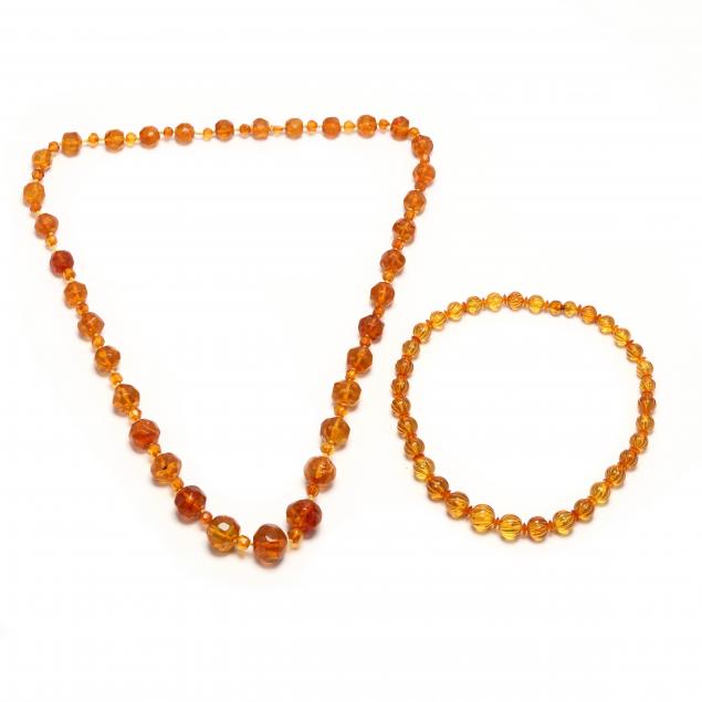 two-carved-amber-bead-necklaces