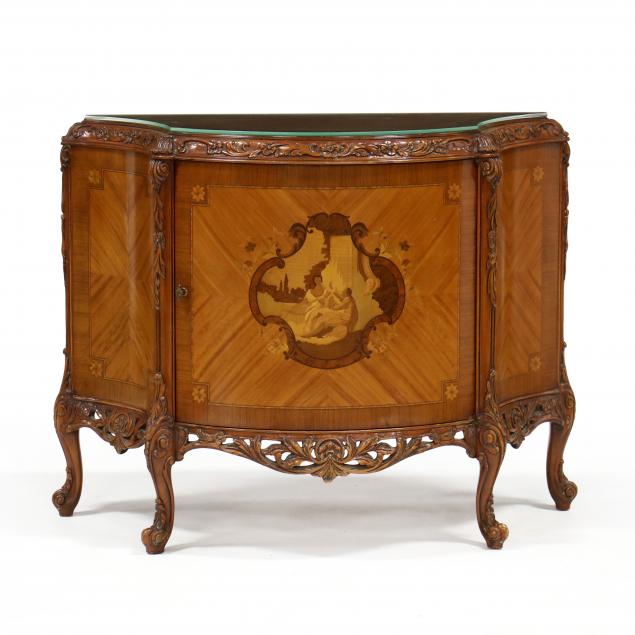 vintage-french-style-inlaid-mahogany-demilune-cabinet