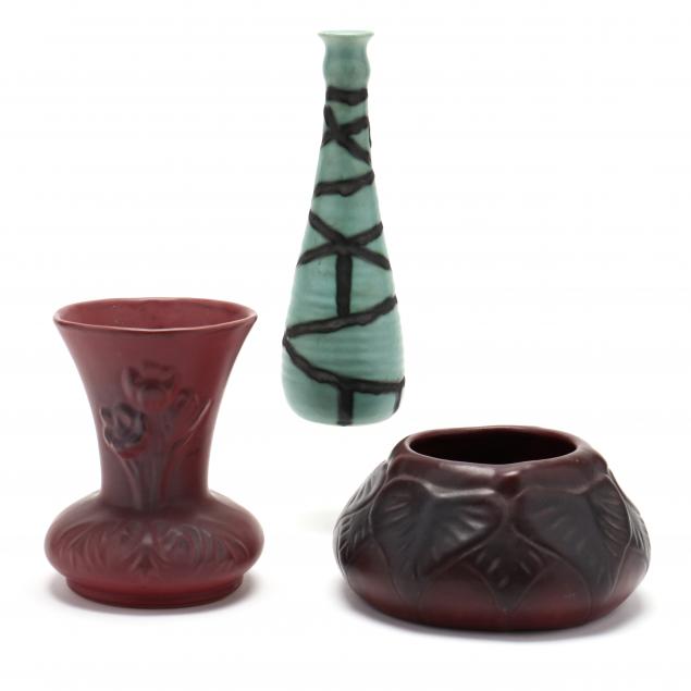 three-van-briggle-art-pottery-vases