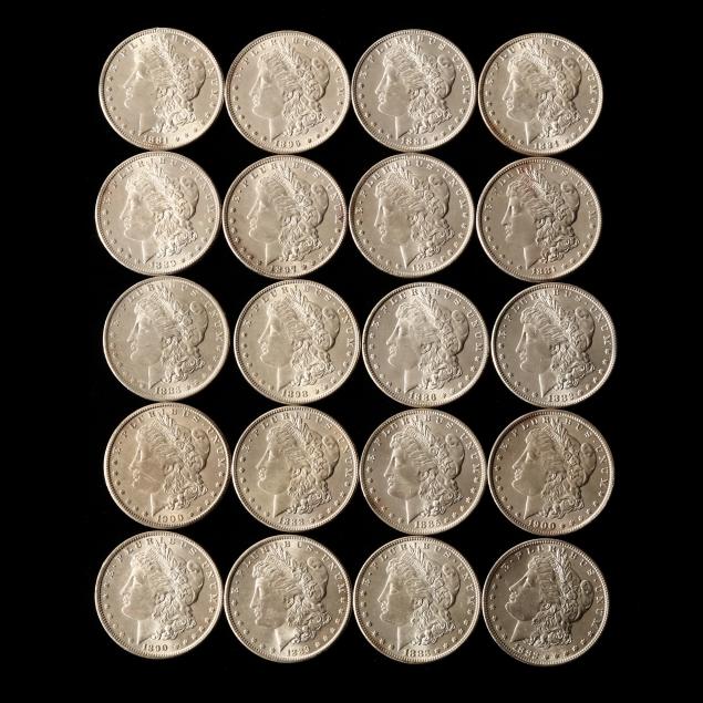 twenty-20-uncirculated-morgan-silver-dollars