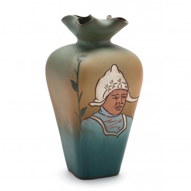 weller-dickens-ware-vase-with-dutch-woman