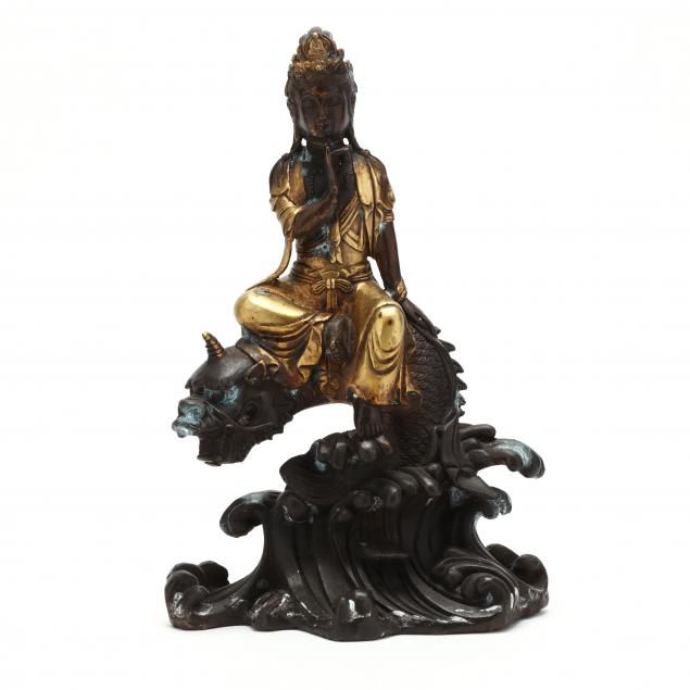 a-chinese-gilt-bronze-guanyin-sculpture