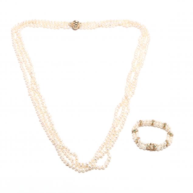 two-gold-and-pearl-jewelry-items