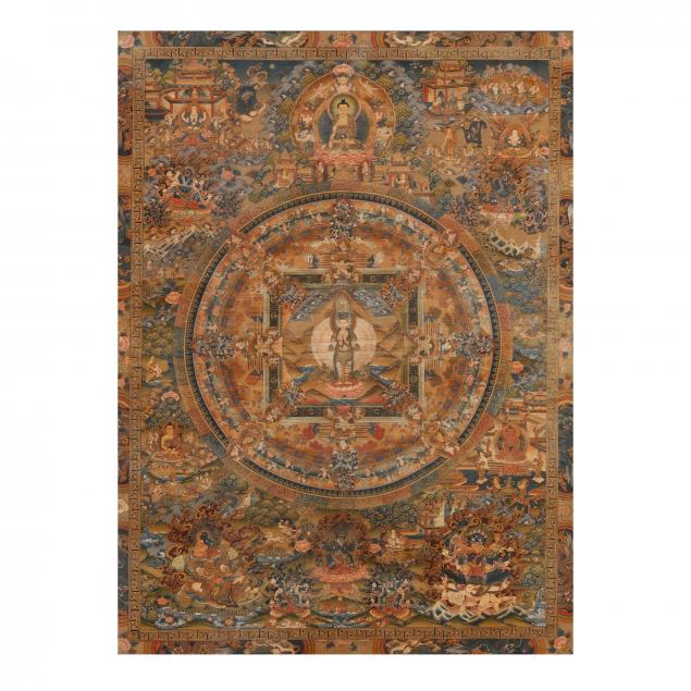 a-nepalese-thangka-of-thousand-armed-avalokitesvara