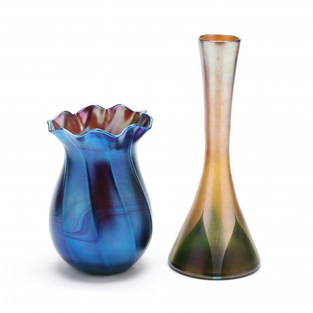 two-l-c-tiffany-favrile-glass-vases