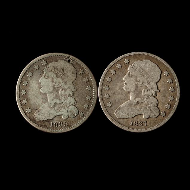 two-capped-bust-quarters-1835-and-1837