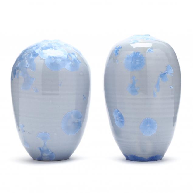 pair-of-sid-oakley-nc-crystalline-glaze-vases