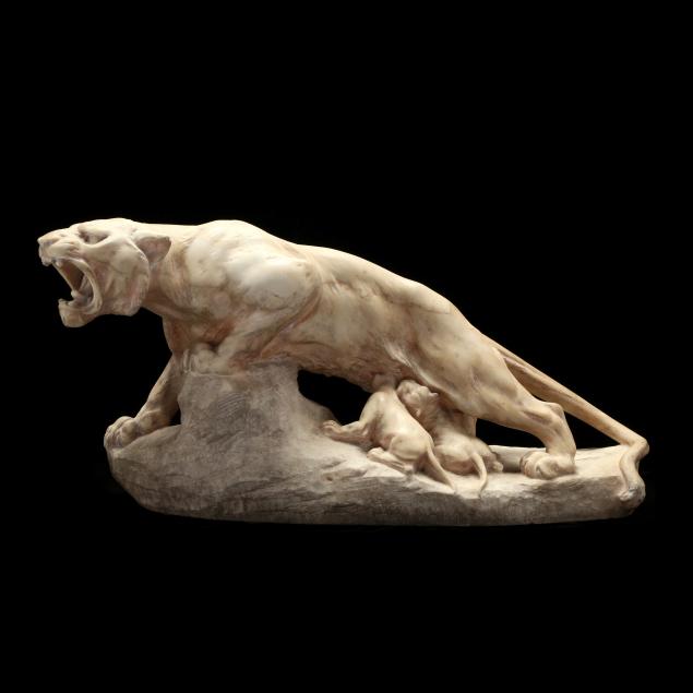 angiolo-vannetti-italy-1881-1962-carved-marble-tigress-and-cubs-sculpture
