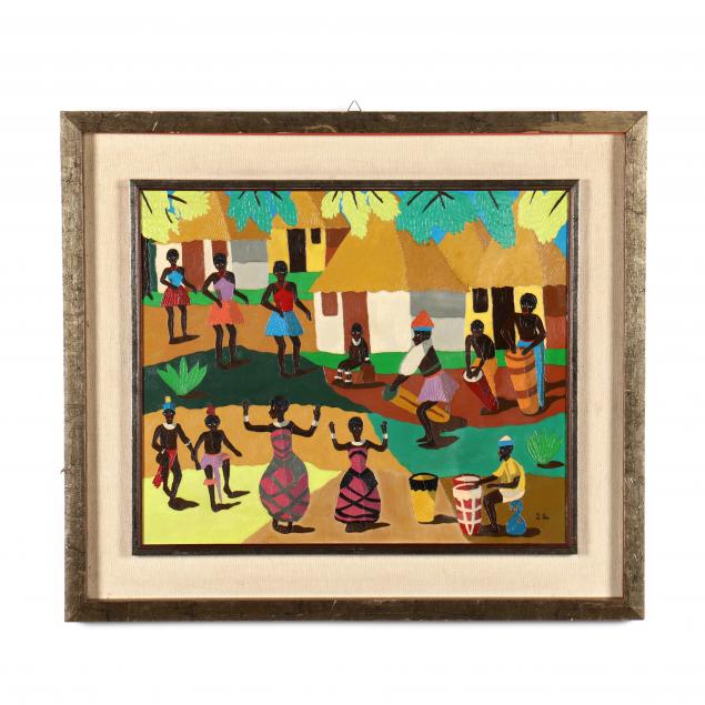 ethiopian-painting-of-a-village-celebration