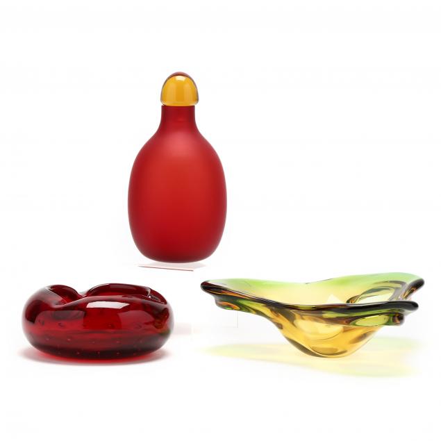 three-pieces-of-murano-art-glass