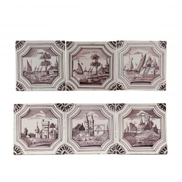 thirteen-antique-nautical-theme-ceramic-delft-tiles