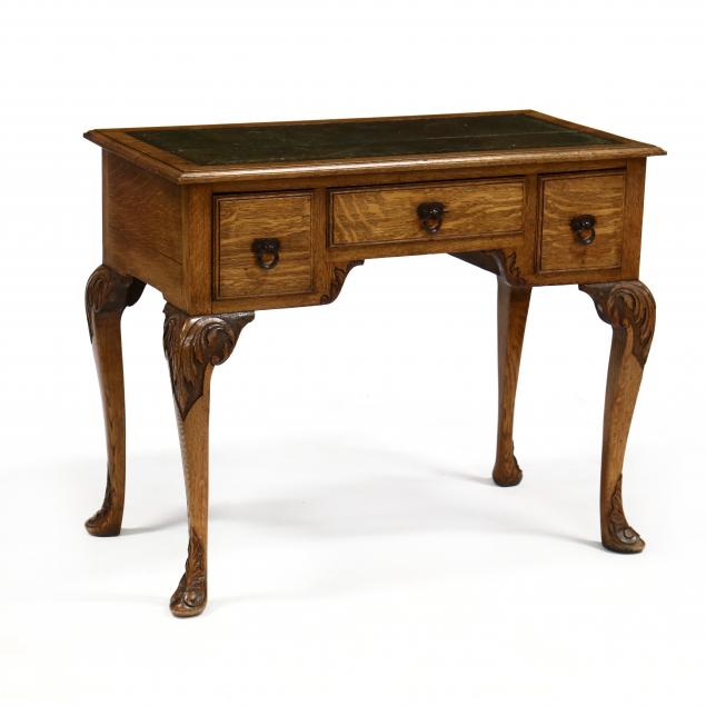 irish-queen-anne-style-carved-oak-writing-table