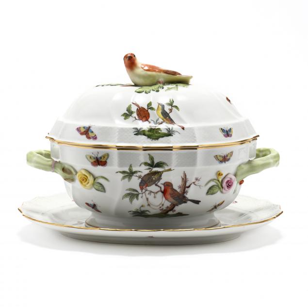 herend-i-rothschild-bird-i-lidded-tureen-and-platter