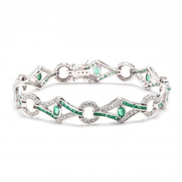 18kt-white-gold-emerald-and-diamond-bracelet