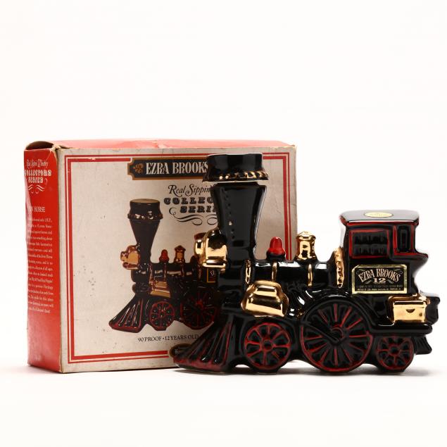 ezra-brooks-bourbon-whiskey-in-train-locomotive-decanter