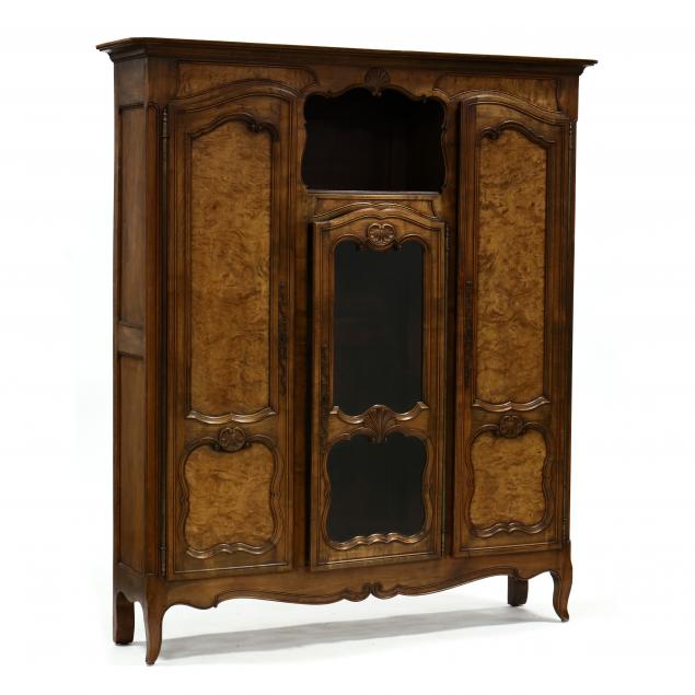 louis-xv-style-walnut-and-burlwood-bookcase