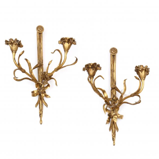 pair-of-gilt-floral-wall-sconces