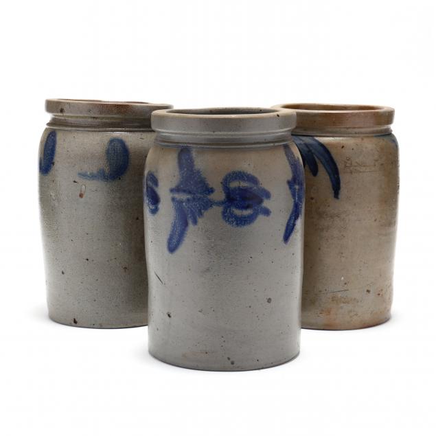 three-antique-american-stoneware-storage-jars