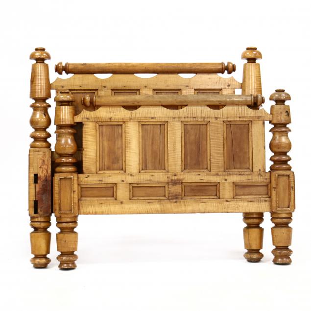 antique-tiger-maple-twin-size-bed