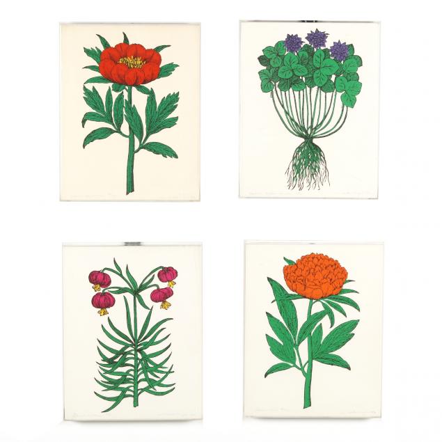 micaela-meyers-american-20th-century-four-floral-silkscreen-prints