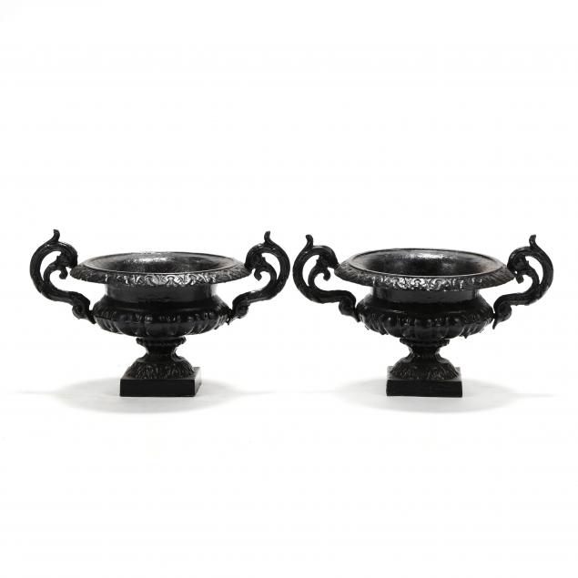 a-pair-of-small-double-handled-cast-iron-garden-urns