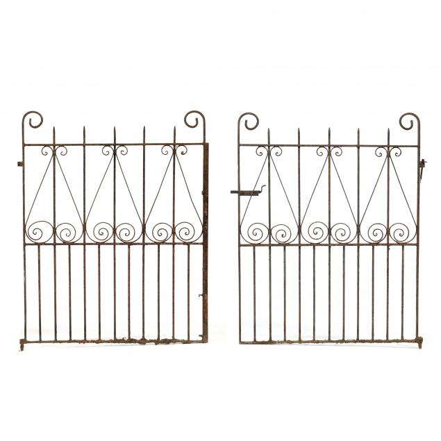 a-pair-of-antique-hand-wrought-iron-gates