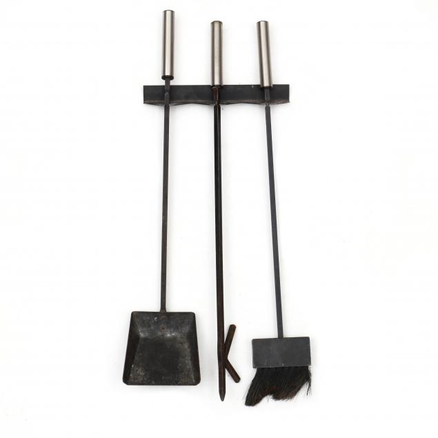 mid-century-wall-mount-fireplace-tools