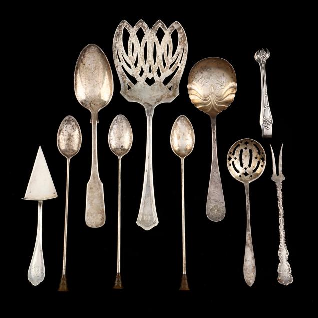 an-assorted-set-of-ten-sterling-silver-flatware-pieces