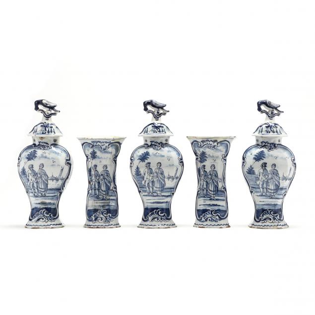 dutch-delft-mantel-vases-five-piece-garniture-set