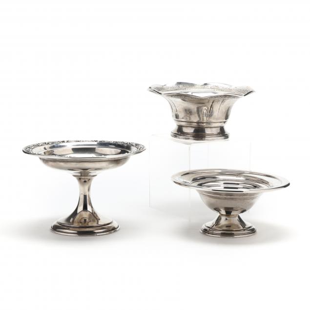 three-american-sterling-silver-dishes