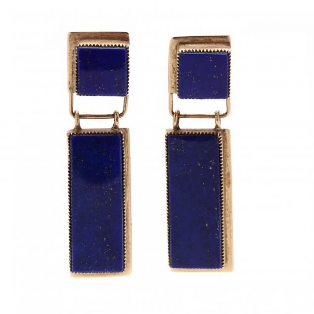 14kt-gold-and-lapis-lazuli-earrings-james-reid