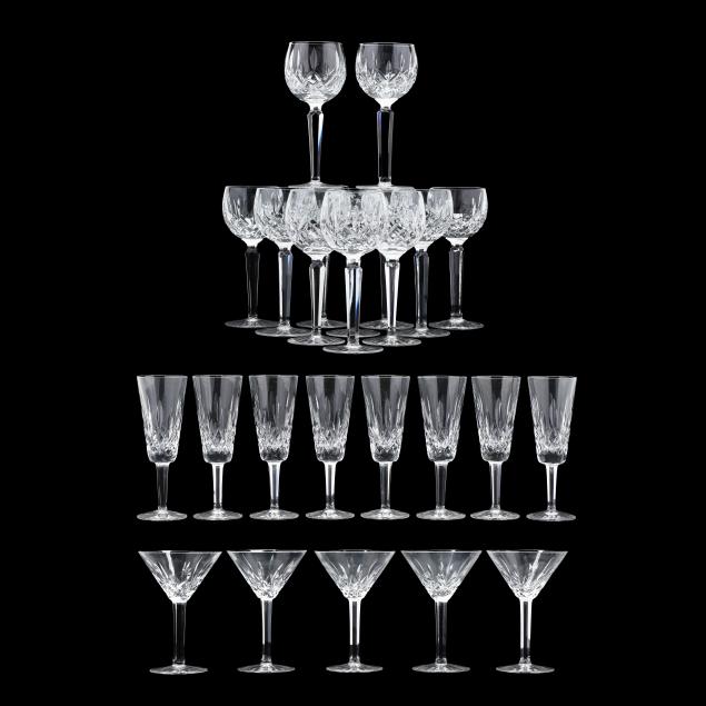 twenty-five-pieces-of-waterford-i-lismore-i-stemware