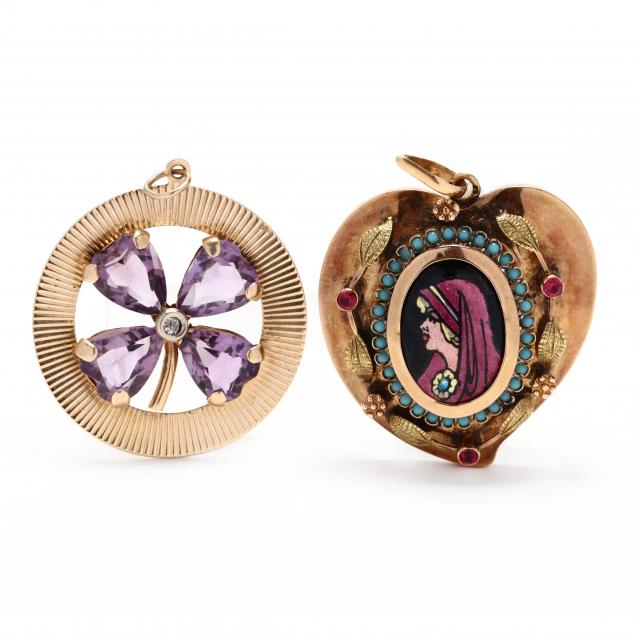 two-gold-and-gem-set-pendants-charms