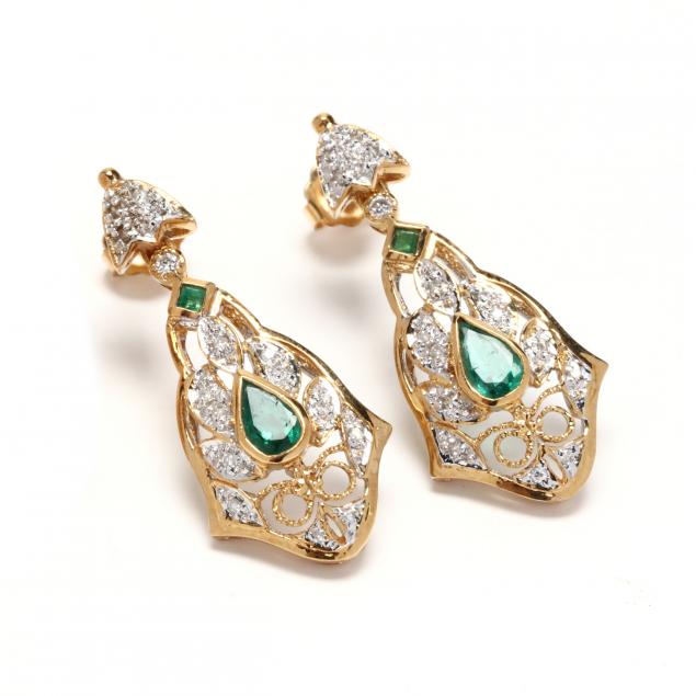 18kt-bi-color-gold-emerald-and-diamond-earrings