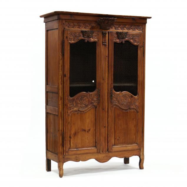 french-provincial-carved-pine-diminutive-armoire