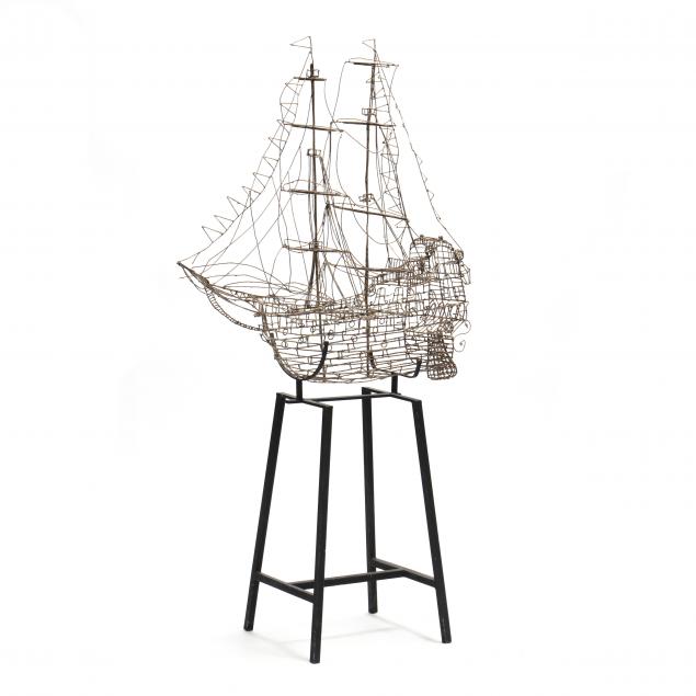 marcello-fantoni-1915-2011-wire-ship-on-stand