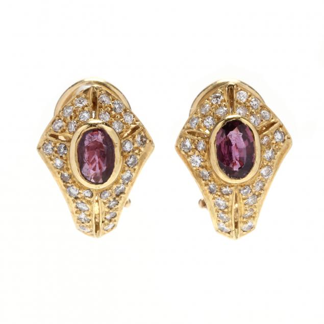 18kt-gold-ruby-and-diamond-earrings