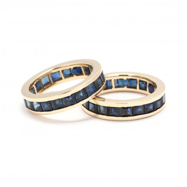 pair-of-gold-and-sapphire-eternity-bands