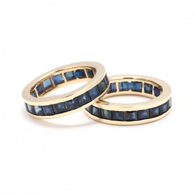pair-of-gold-and-sapphire-eternity-bands