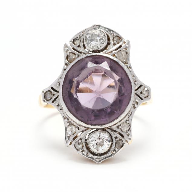 platinum-gold-amethyst-and-diamond-ring