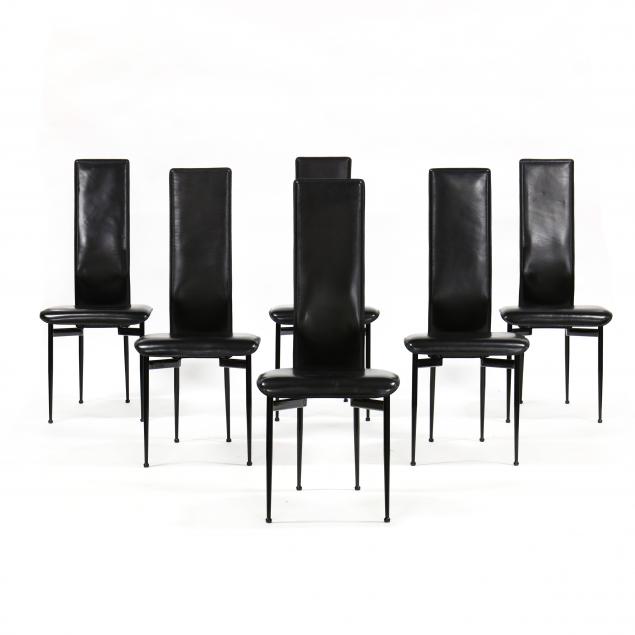 set-of-six-italian-modern-leather-dining-chairs-for-fasem