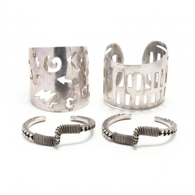 four-sterling-silver-cuff-bracelets