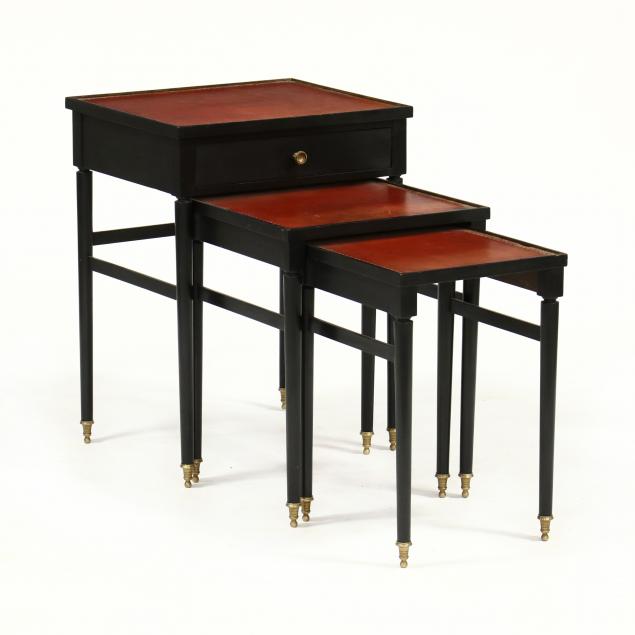 regency-style-ebonized-and-leather-top-nesting-tables