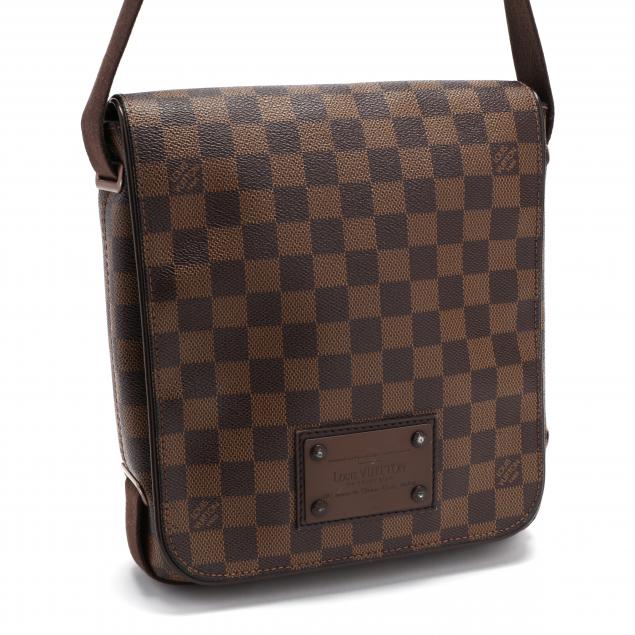 At Auction: Louis Vuitton Damier Ebene Brooklyn PM Messenger Bag