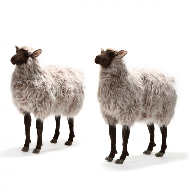 hansa-pair-of-life-size-stuffed-toy-sheep