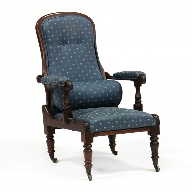 antique-english-mahogany-campaign-armchair