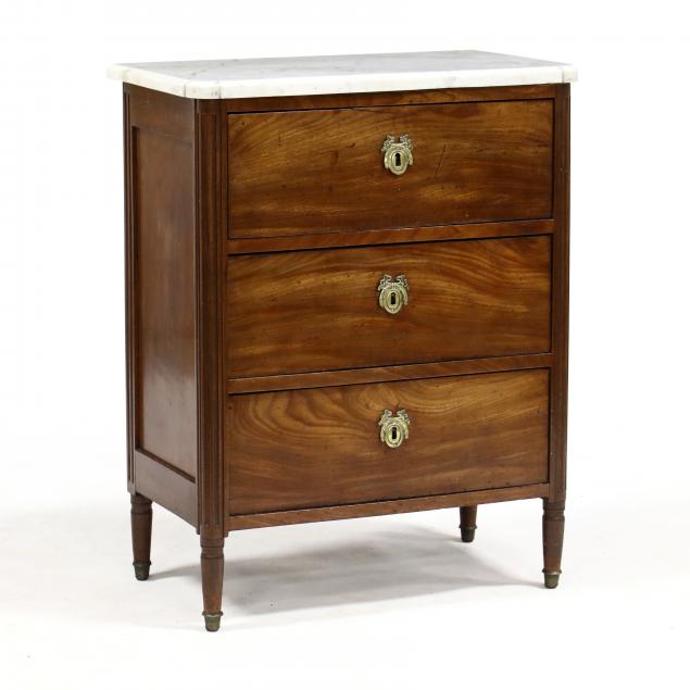 antique-louis-xvi-style-diminutive-mahogany-marble-top-chest-of-drawers