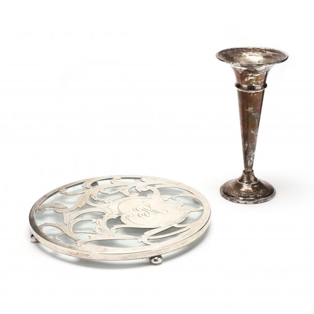 american-sterling-silver-overlay-trivet-and-bud-vase