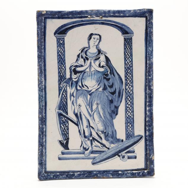 continental-delft-faience-wall-plaque-of-st-philomena